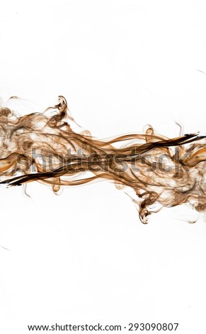 Abstract brown smoke on white background, brown background,brown ink background