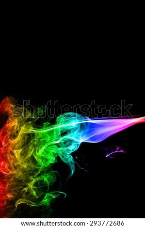 Abstract colorful smoke on black background, smoke background,colorful ink background,rainbow, Blue,beautiful color smoke