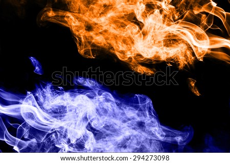 red fire and blue fire background,fire and ice