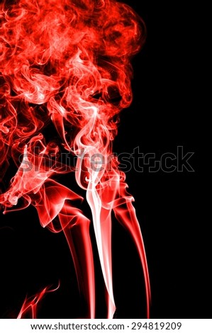 Abstract red smoke on black background, smoke background,colorful ink background,red  fire,beautiful color smoke