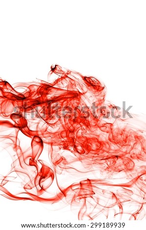 Abstract red smoke on white background, red background,red ink on white background,smoke background ,beautiful white smoke