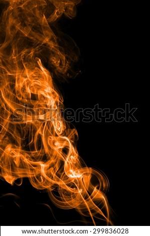 Abstract color smoke on black background, orange smoke background,orangeink background,orange smoke, beautiful color smoke