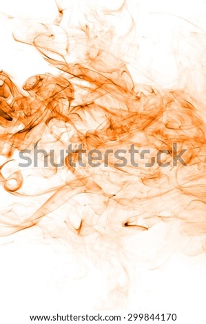 Abstract orange smoke on white background, orange smoke background,orangeink background,orange smoke, beautiful color smoke