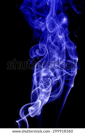Abstract blue smoke on black background, blue background,blue ink background,beautiful color smoke