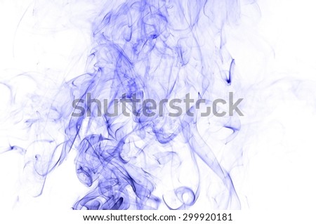 Abstract blue smoke on white background, blue background,blue ink background,beautiful color smoke