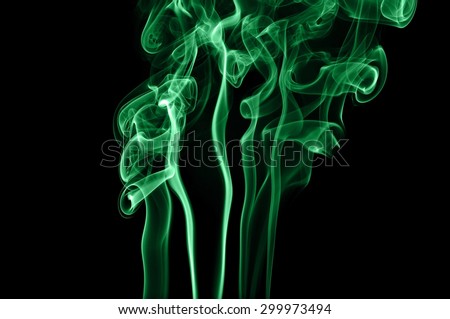 Abstract green smoke on black background, smoke background,green ink background,green, beautiful color smoke