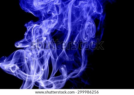 Abstract blue smoke on black background, blue background,blue ink background,beautiful color smoke
