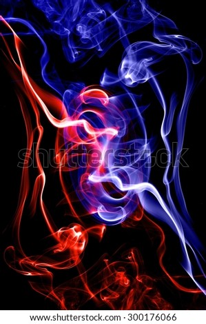 red fire and blue fire background,Red and blue fire on black background