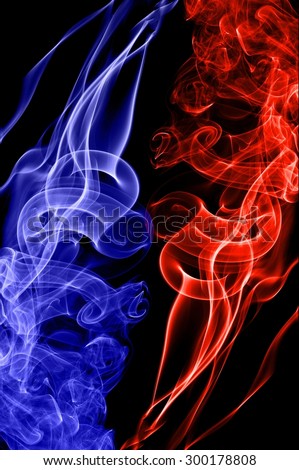 red fire and blue fire background,Red and blue fire on black background