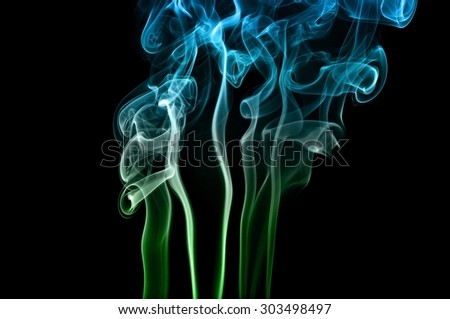 Abstract green and blue smoke on black background, smoke background,green and blue ink background,green and blue, beautiful color smoke