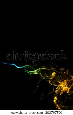 Abstract blue and orange smoke on black background, smoke background,blue and orange ink background, blue and orange fire
