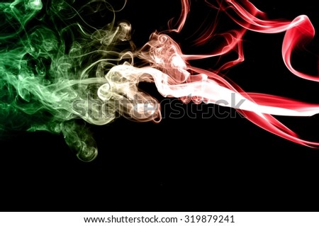 movement of smoke, Abstract red and green smoke on black background, smoke background,red and green ink background,red and green smoke,beautiful color smoke