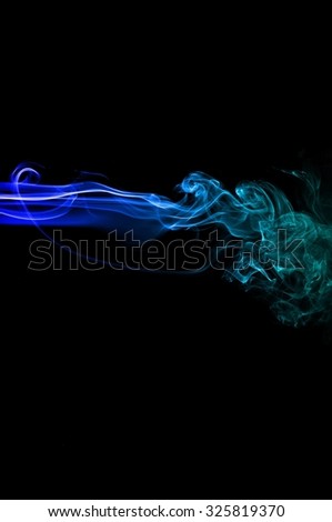movement of smoke, Abstract Light blue smoke on black background, Light blue background,Light blue ink background