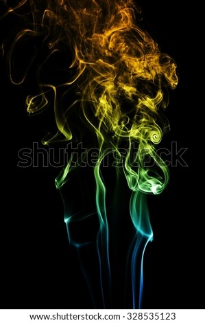 movement of smoke, Abstract blue and orange smoke on black background, smoke background,blue and orange ink background, blue and orange fire