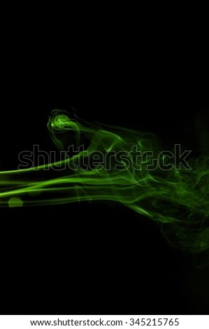 Green colored smoke on a black background, abstract cloud. Smoke design,Abstract green lighting,Green Smoke