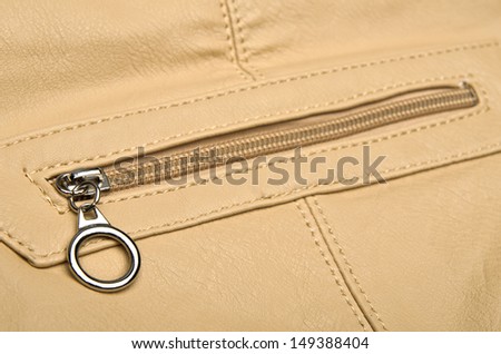Zipper from leather women purse