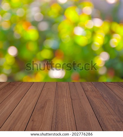 wood floor with Shining light