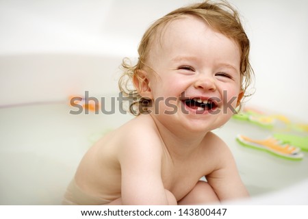 Baby Laughing In The Bath