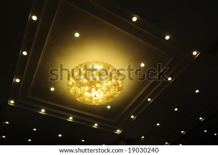 The pendant lamps fixed in the hotel ceiling.