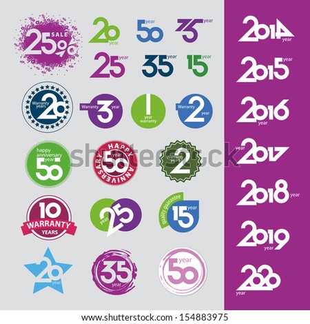 collection of vector icons with numbers dates anniversaries collection of vector icons with numbers dates anniversaries