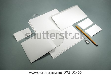 blank template for business cards, letterheads, envelopes and badge