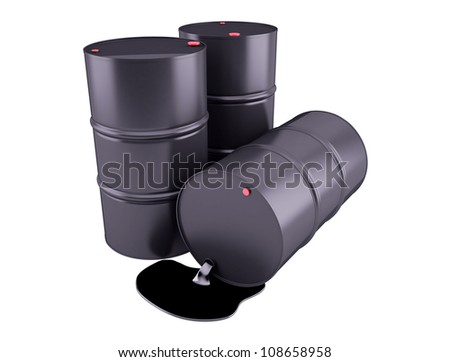 Barrels of oil on white background 3D render clipart Barrels of oil on white background 3D render clipart