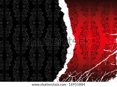 black flower wallpaper. stock vector : Wallpaper