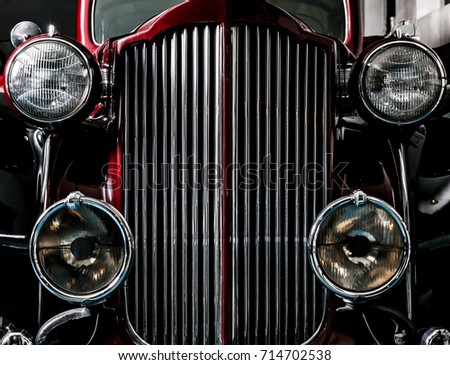 Head lamps of the old car