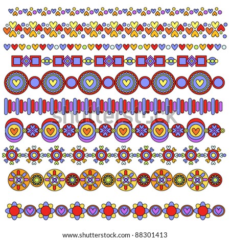 Colorful Heart Borders