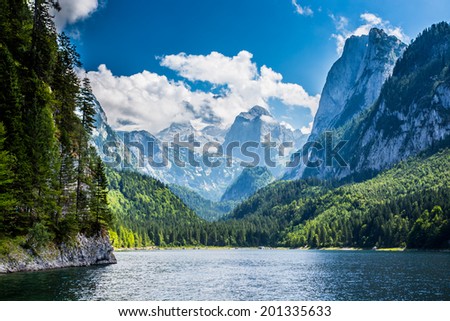 Beautiful lake in high mountains Alps Austria