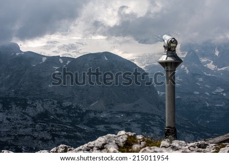 Observation point with telescope high Alps Austria