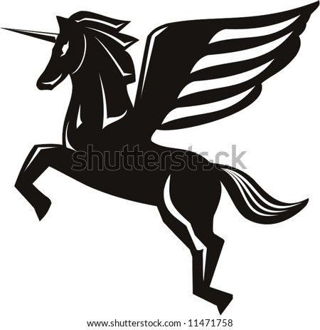 stock vector : vector unicorn tattoo