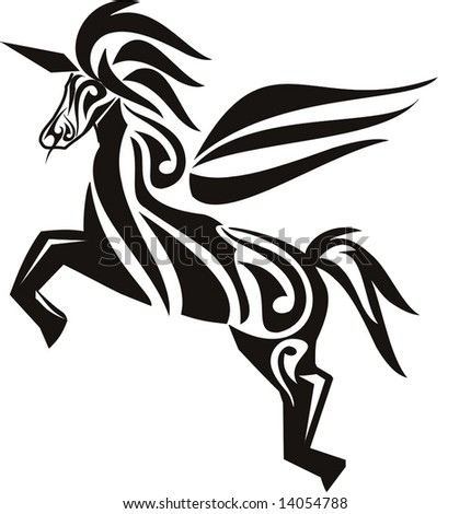 stock vector horse tattoo