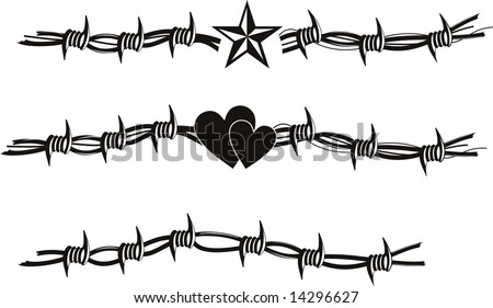 stock vector : Barbed wire vector tattoo