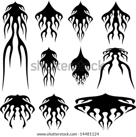 stock vector FLAME for tattoo or veicle