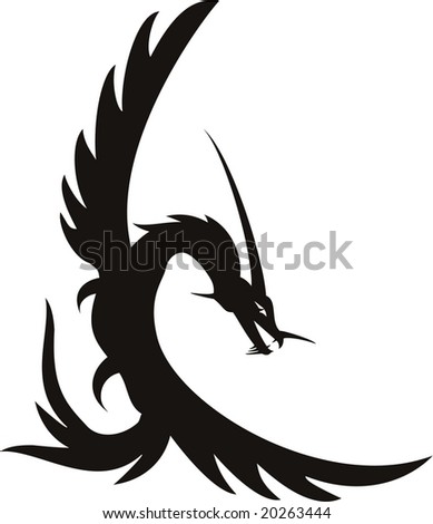 stock vector vector dragon tatto