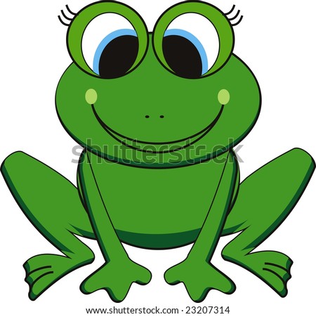 stock vector : vector illustration of happy frog
