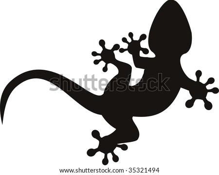 stock photo : gecko tattoo isolated on withe background