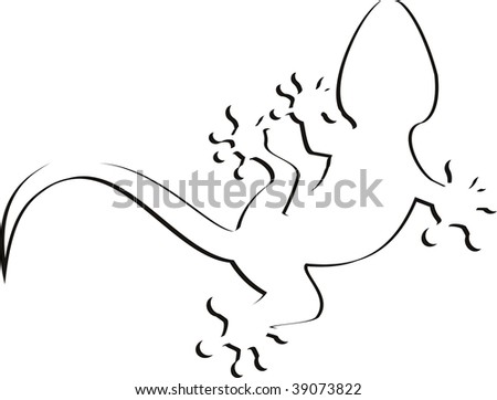 stock photo gecko tattoo isolated on withe background