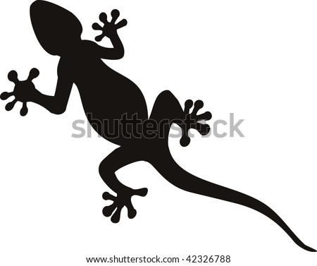 stock vector : vector gecko tattoo isolated on withe background