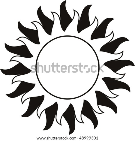 sun tattoo. black and white