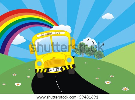 school bus cartoon. of school bus cartoon with