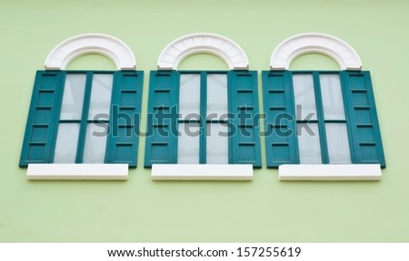 Window green on green wall