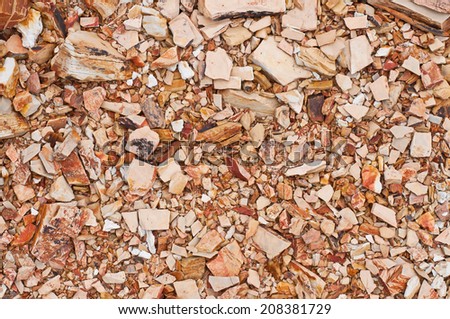 Pile of debris, broken pieces, texture