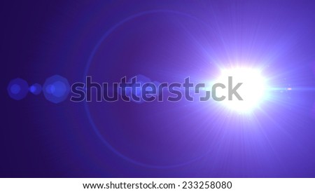 Violet light on black background