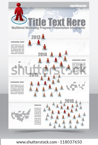 Multi Level Marketing Progress Presentation Template With 3d People Network Stock Vector Multi Level Marketing Business Plan Template