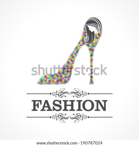 Beauty and fashion icon with shoe stock vector