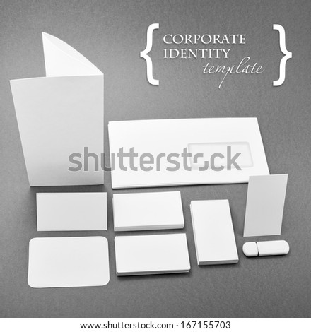 identity design, corporate templates, company style, isolated on grey background