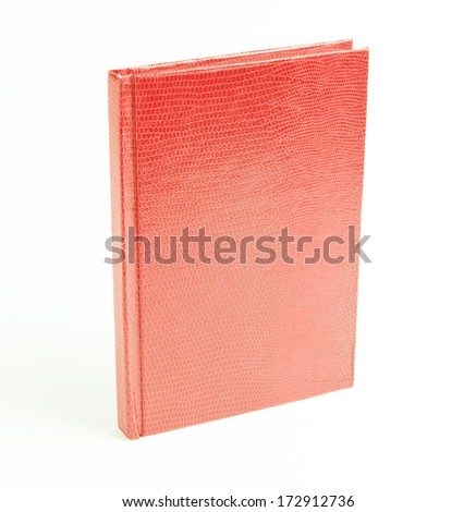 red books in leather cover isolated on a white background, Snake Cover