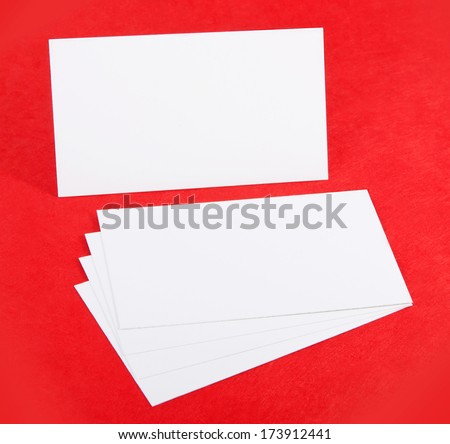 identity design, corporate templates, company style, blank business cards on red background